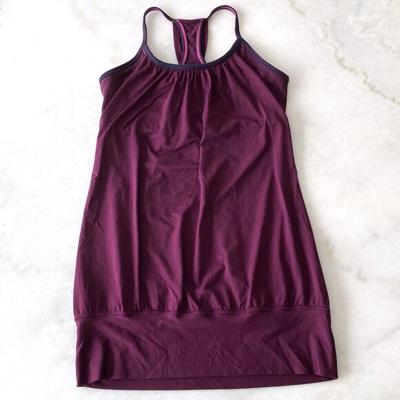 Like new! Lululemon No Limits Tank, yoga tank w/ inner built in sports bra plum - Picture 1 of 9